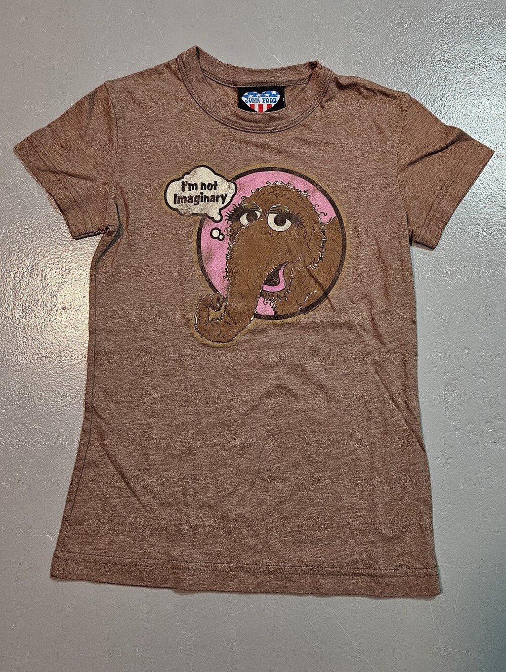 Vintage Sesame Street Mr.Snuffleupagus " Snuffy " Brown T- Shirt  Youth Small 🔅